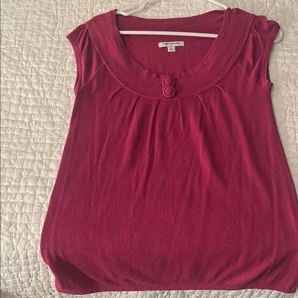 🌿Banana Republic Women's short-sleeved sweater, Dark Pink, size XS🌿